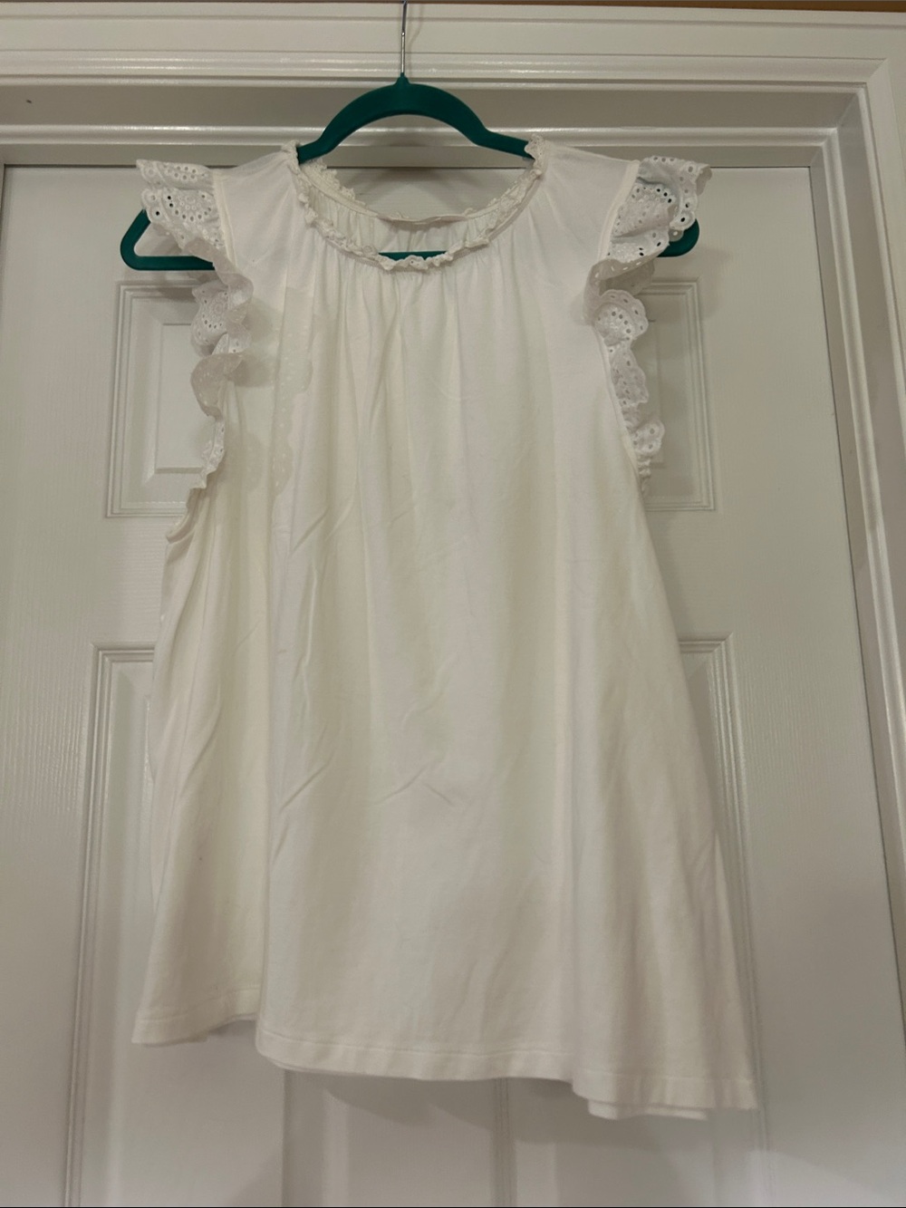 LC Lauren Conrad White Eyelet Ruffle Sleeve Sundress